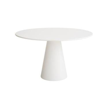 Imagem de Mesa de Jantar Cone 120 cm Laca Branca + Vidro - Personal Decor, Branc