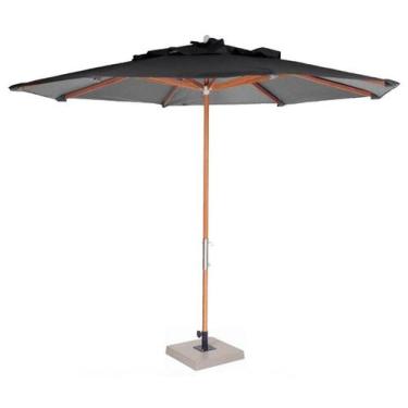 Imagem de Ombrelone Leblon Preto em Madeira 2,90 MT (LARG) Base 49x49 cm Central