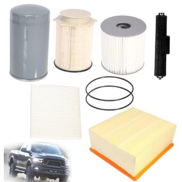 Imagem de JAVOUKA Kit De Filtro Para Motor Cummins Diesel 6.7L, Separador Água/Combustível/Ar Da Cabine/Ar/Óleo Dodge Ram 2500/3500/4500/5500 2019-2022, 53034051Ab 68436631Aa 68157291Aa 68406048Aa 5083285Aa