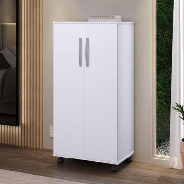 Imagem de Sapateira Organizadora Multiuso Armário 2 Portas Com Rodízios Pratelei