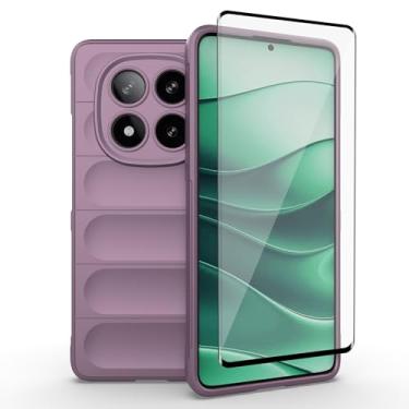 Imagem de Asuwish Capa de celular para Xiaomi Redmi Note 14 Pro 5G/Poco X7 com protetor de tela de vidro temperado e TPU macio, fina, à prova de choque, proteção de silicone, acessórios 14Pro X 7 feminino