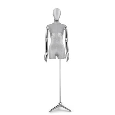 Imagem de Mannequin Manequins de varejo para corpo feminino com suporte, altura ajustável de 62,2 a 78,74 polegadas, torso de manequim destacável e giratório(Gray)
