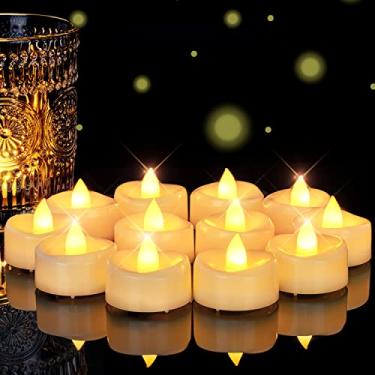 Imagem de 5plots Velas sem chama, 150 peças de velas de chá operadas por bateria branca - 3,8 cm x 3,18 cm