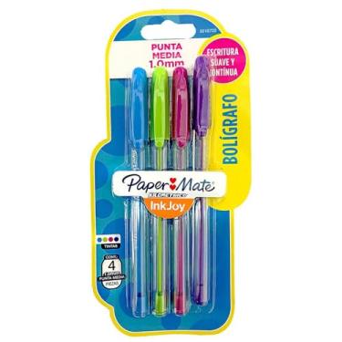 Imagem de Caneta Esferográfica, Paper Mate, Kilométrica, Sortida, com 4 Unidades