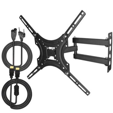 Imagem de Suporte TV 32 55 Polegadas Retrátil Inclinável Universal Cabo HDMI E C
