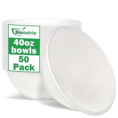 Imagem de Taças descartáveis Bionutrio 1,2 L, pacote com 50 unidades de papel co