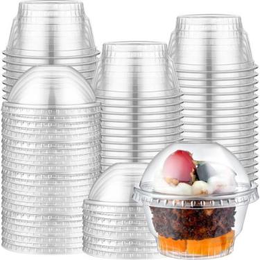 Imagem de Copos de plástico Dingion, pacote com 200 ml, 150 ml, com tampa em for