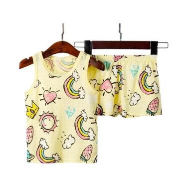 Imagem de Conjunto de Pijamas de Dinossauro para Meninos e Meninas - Colete de V