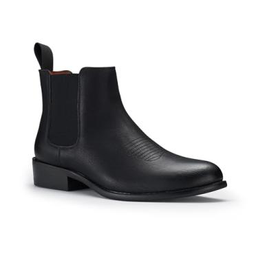Imagem de Ferro Aldo Alejandro MFA606326 Bota social masculina casual de espuma viscoelástica com fivela ocidental alta e tira no tornozelo, Preto (Arlo), 44