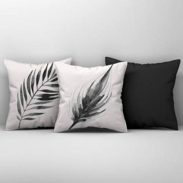 Imagem de Kit Trio Capas de Almofadas Estampadas em Veludo Suede 45cm x 45cm Dec