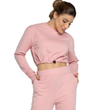 Imagem de Cropped Manga Longa Com Regulagem WLS Modas Gringa Moletinho Frio Moda