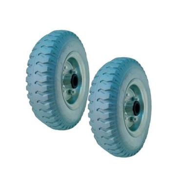 Imagem de Kit 2 Roda Super Elástica 250x4 Maciça Carrinho Carga Completa - Ajax
