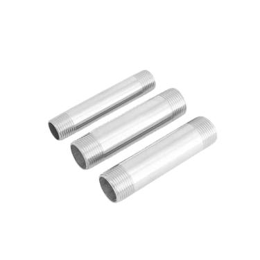 Imagem de Bico longo 60/80/100/150/200/300 mm barril 1/20.3 cm 1/10.2 cm 3/20.3 cm 1/5.1 cm 3/10.2 cm 2.5 cm BSPT Euqal macho 201 304 conector de tubo de encaixe inoxidável (SS22) 01 Mancha menos, 80 mm_3/20.3
