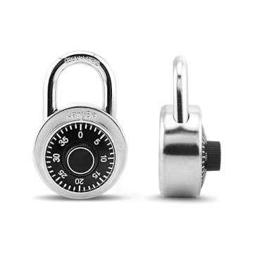 Imagem de LanuBe Cadeado combinado, 5 cm de largura, placa de mostrador preto de 7 cm de altura, exclusivo de 3 dígitos, pacote com 1 código para armário escolar, armário de academia, caixa de ferramentas