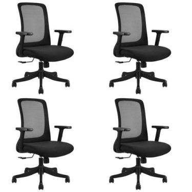 Imagem de Kit 4 Cadeiras para Escritório Diretor Office Nr17 Boston - Espresso M