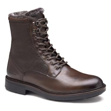 Imagem de Johnston & Murphy Bota masculina Latham Shearling no tornozelo, Dk Brown Bezerro/Shearling, 45