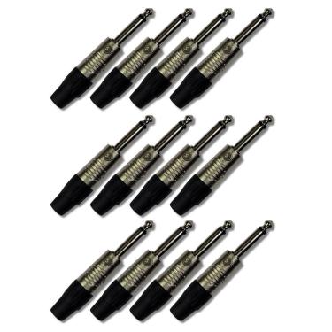 Imagem de Kit 12 Plug P10 Macho Mono Rofissional Soundvoice P10Mn