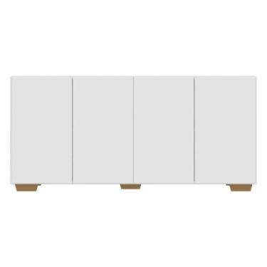Imagem de Aparador Buffet Multimóveis Veneza 4 Portas Branco/natural - MULTIMOVE