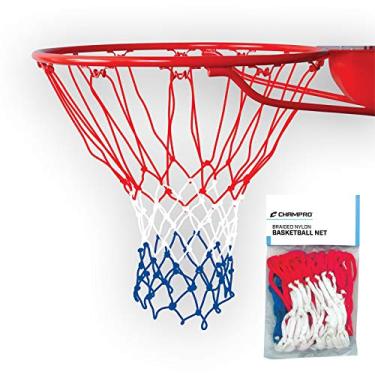 Imagem de Champro Rede de basquete, nylon trançado (vermelho/branco/azul, 53 cm)