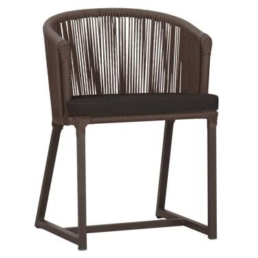 Imagem de Cadeira De Jantar Noronha Alumínio Marrom E9 Trama  Marrom