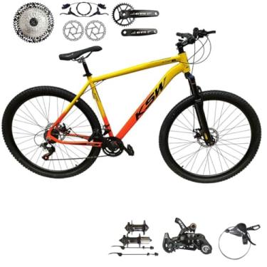 Imagem de Bicicleta Aro 29 Ksw Xlt 12 Velocidades Freio Hidraulico (AMARELO/LARANJA/PRETO, 19)