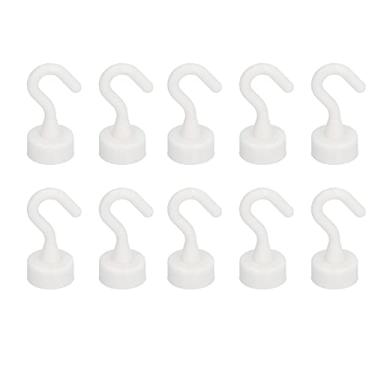 Imagem de 10 Peças Conjunto de Gancho Magnético Pesado Compacto em ABS para Geladeira Micro-ondas 11lb resistente Fácil instalar Leve Prático