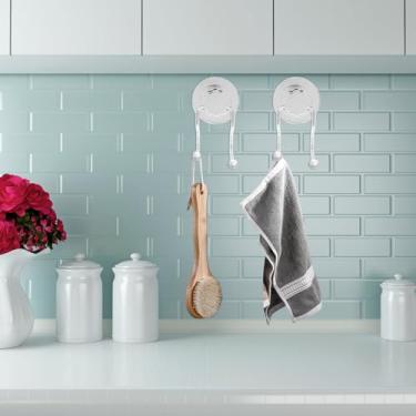 Imagem de Gancho de ventosa reutilizável com 4 peças, gancho de sucção reutilizável, gancho duplo, ventosa de alta capacidade de carga, suporte de ventosa removível sem marcação para casa