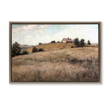 Imagem de Stupell Industries Arte de parede em tela flutuante com moldura cinza Western Landscape Rolling Hill, design por Petal Prints Design, 53 x 78 cm