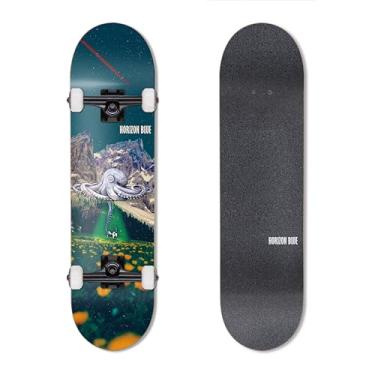 Imagem de HORIZON BLUE Skate Maple de 80,6 cm completo para iniciantes, intermediários e profissionais (alienígena)