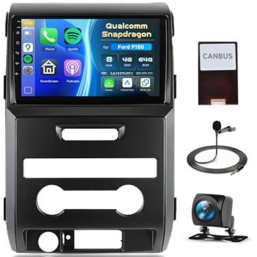 Imagem de Rádio de 8 núcleos 4 GB + 64 GB para Ford F150 F-150 2009-2012 Android estéreo para carro com CarPlay sem fio e Android Auto, tela sensível ao toque Qualcomm Snapdragon Driauto de 22 cm com GPS