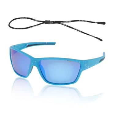 Imagem de TUCKBOLD 1 conjunto de óculos de sol de ciclismo anti-reflexo Tri-Acetil Cellulos PC UV400 Óculos de sol de ciclismo lente azul armação preta