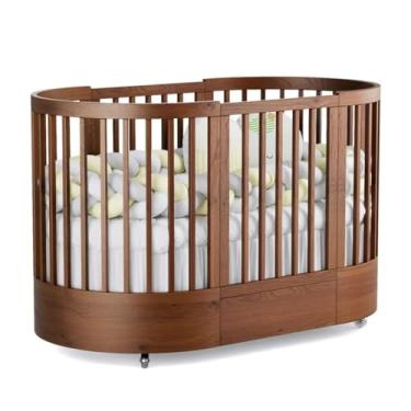 Imagem de Berço Redondo 3 em 1 Divicar Wave: Evolutivo do Berço à Minicama, Design e Segurança para o Quarto do Bebê (MEL)
