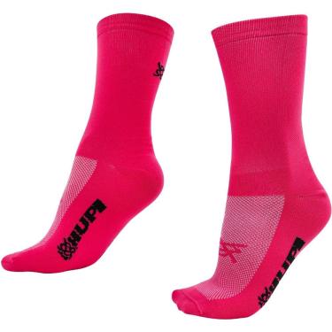Imagem de Meia de Corrida e Ciclismo HUPI Lisa Rosa Magenta Pés 34-38 Cano Médio Semi Compressiva