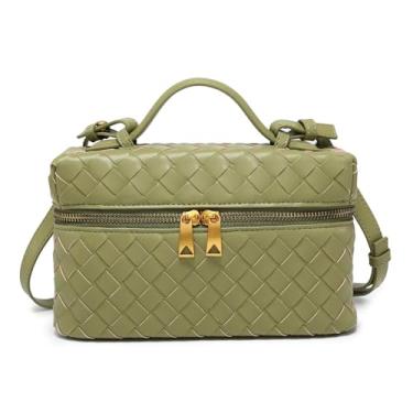 Imagem de Mini bolsa transversal de tecido, bolsa quadrada com alça superior, bolsa de ombro, bolsas fofas da moda, Verde, Small