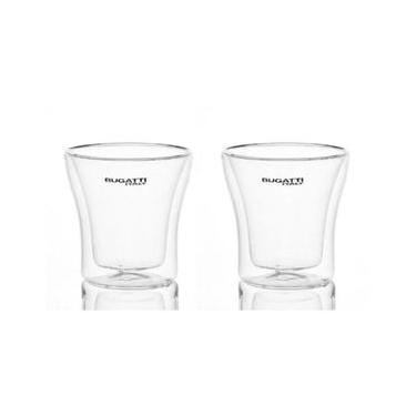 Imagem de CONJUNTO BUGATTI  2 XÍCARAS DE CAFÉ OU DESTILADO COM PAREDE DUPLA 100ML BGD100