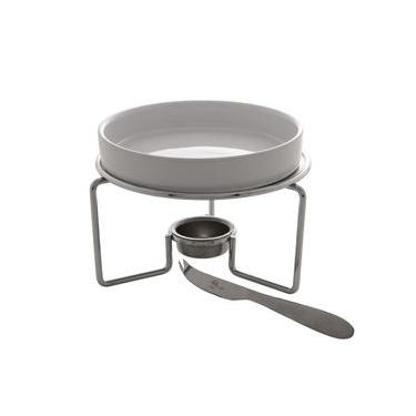 Imagem de Jogo de 3 Peças Rechaud Wolff Niquelada de Cerâmica Branco