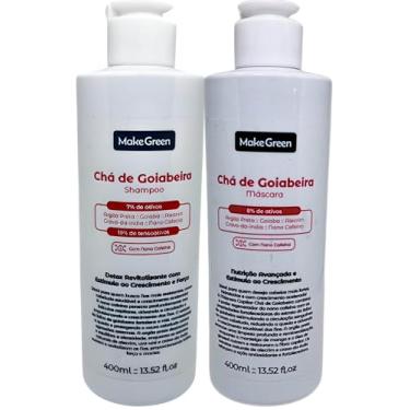 Imagem de Kit Tratamento Capilar Completo Make Green Chá de Goiabeira com Argila Preta Shampoo 400ml + Máscara 400ml Crescimento Redução de Queda Fortalecimento Acelera o Crescimento Capilar