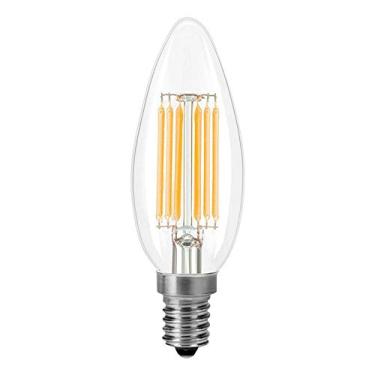 Imagem de Lâmpada LED de 6W Equivalente a 50W Base E14 Candelabro Estilo Vintage Filamento Claro Branco Quente