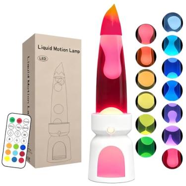 Imagem de 13" Liquid Motion Light with Remote, 13 RGB Color Changing Mood Light, 4 Dynamic Modes & 4 Brightness, Modern Volcano Lamp for Room Decor, Birthday Ideal for Teens, Kids, Adults (White)