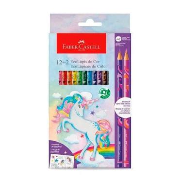 Imagem de Lápis De Cor Unicórnio 12 Cores Com Mais 2 Exclusivos Faber-Castell