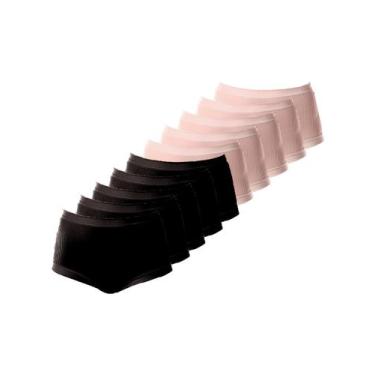 Imagem de Kit com 10 Calcinhas Alta Bourbon Demillus 26406 Colorido, Preto, M