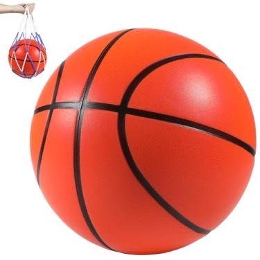 Imagem de CommSin Basquete silencioso tamanho 7, novo peso atualizado 600 g basquete interno sem ar ranhurado, pacote sem derformação, sensação real e salto como bola oficial, treinamento interno de drible