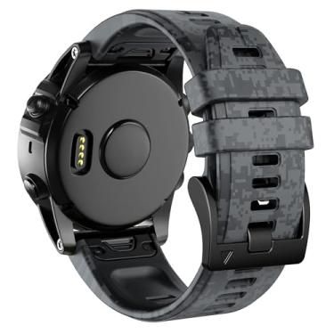Imagem de KAPPDE Pulseiras para Fenix 7X, pulseiras de silicone de 26 mm de substituição para smartwatch Fenix 5X/Fenix 5X Plus/Fenix 6X/Fenix 6X Pro/Tactix Delta/Descent Mk2i (camuflagem digital)