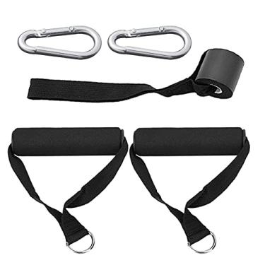 Imagem de 5 peças Conjunto de Exercícios Alças Treino Âncora Porta Ganchos Carabiner para Bandas Máquinas Cabo Acessórios Exercício