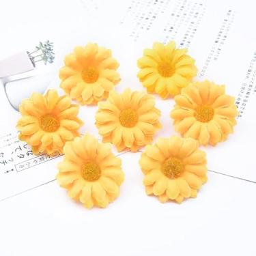 Imagem de 30 peças DIY feito à mão girassol margarida simulação seda girassol flor falsa guirlanda material (amarelo)