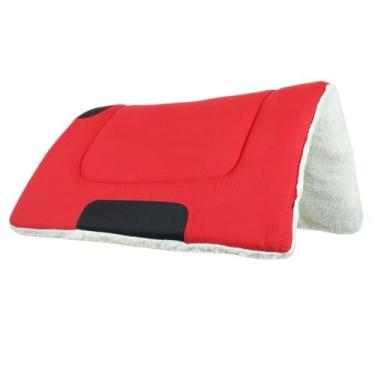 Imagem de Manta baixeiro para cavalo reforçado country luxo manta de sela quarto de milha americana super oferta menor preço (Vermelha)