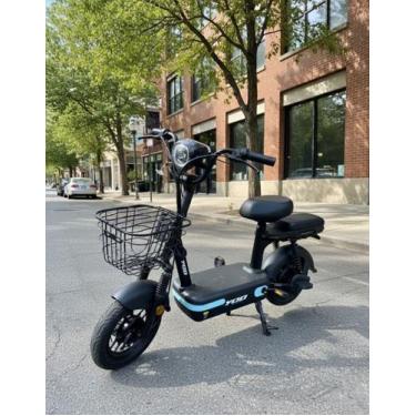 Imagem de Bicicleta Elétrica Oggi Yoo Y-200 Aro 14 Scooter 350w 48v Cor:Preto+Az