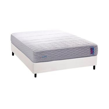 Imagem de Cama Box Casal: Colchão Ortopédico Herval D33 - Ag 65 Feelcore + Base Crc Courano White (138x188)