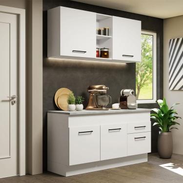 Imagem de Cozinha Compacta 150001 Com Armário E Balcão Branco Branco