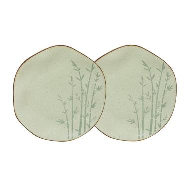 Imagem de Conjunto 2 Pratos Rasos 27,5 cm Ryo Bambu Porcelana Oxford